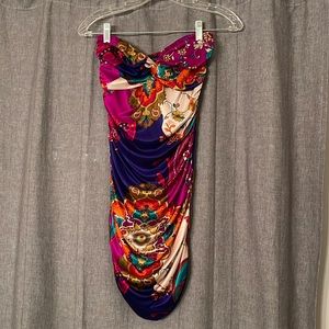 Women’s twentyone colorful strapless dress, size Medium